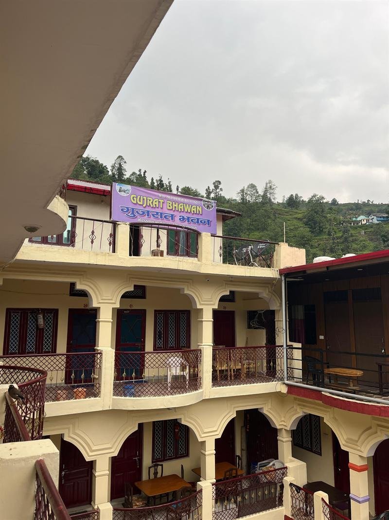 Facade of Gujrat Bhawan with its balconies
